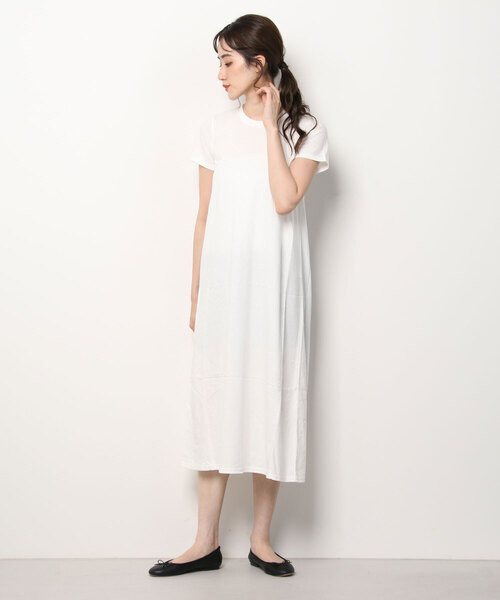 Arumlily（アロムリリィ）の「【Arumlily】タイプライターコンビカットソーワンピース（ワンピース・レディース・ベージュ・FREE）」の4枚目の写真