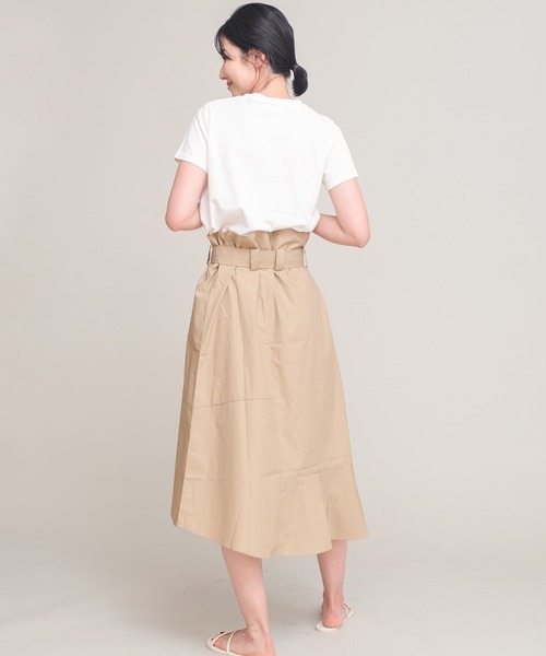 Arumlily（アロムリリィ）の「【Arumlily】タイプライターコンビカットソーワンピース（ワンピース・レディース・ベージュ・FREE）」の6枚目の写真