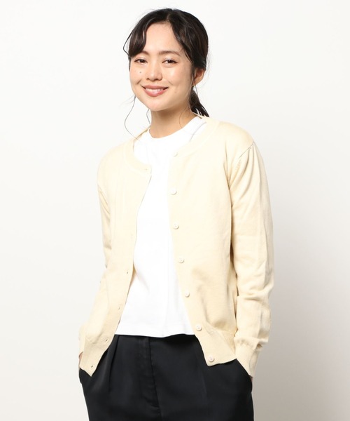 ABITOKYO(アビトーキョー)の「2021SS クルーネックサマーニットカーディガン(カーディガン/ボレロ・レディース・ホワイト/ブラック/ベージュ/グリーン/バーガンディー・FREE)」の2枚目の写真