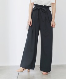 COLONY 2139 | リネンライクリボン付ワイドパンツ(ブラック・グリーン・ブルー)(その他パンツ)