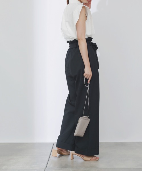 COLONY 2139（コロニートゥーワンスリーナイン）の「リネンライクリボン付ワイドパンツ(ブラック・グリーン・ブルー)（その他パンツ・レディース・グリーン/ブラック/ブルー・LARGE/MEDIUM）」の16枚目の写真