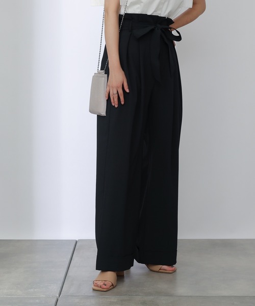 COLONY 2139（コロニートゥーワンスリーナイン）の「リネンライクリボン付ワイドパンツ(ブラック・グリーン・ブルー)（その他パンツ・レディース・グリーン/ブラック/ブルー・LARGE/MEDIUM）」の21枚目の写真