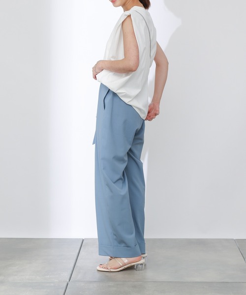 COLONY 2139（コロニートゥーワンスリーナイン）の「リネンライクリボン付ワイドパンツ(ブラック・グリーン・ブルー)（その他パンツ・レディース・グリーン/ブラック/ブルー・LARGE/MEDIUM）」の13枚目の写真