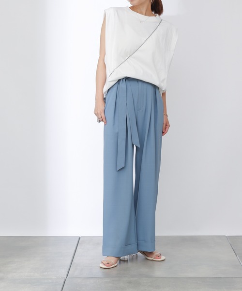 COLONY 2139（コロニートゥーワンスリーナイン）の「リネンライクリボン付ワイドパンツ(ブラック・グリーン・ブルー)（その他パンツ・レディース・グリーン/ブラック/ブルー・LARGE/MEDIUM）」の17枚目の写真