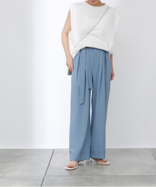 COLONY 2139（コロニートゥーワンスリーナイン）の「リネンライクリボン付ワイドパンツ(ブラック・グリーン・ブルー)（その他パンツ・レディース・グリーン/ブラック/ブルー・LARGE/MEDIUM）」の22枚目の写真