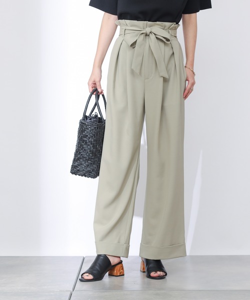 COLONY 2139（コロニートゥーワンスリーナイン）の「リネンライクリボン付ワイドパンツ(ブラック・グリーン・ブルー)（その他パンツ・レディース・グリーン/ブラック/ブルー・LARGE/MEDIUM）」の5枚目の写真