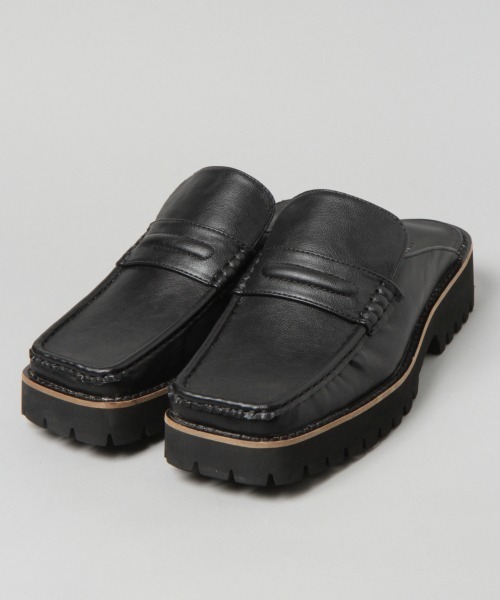 JEANASIS（ジーナシス）の「アツゾコミュールローファー/953908（ローファー・レディース・ブラック/ブラウン・M/L）」の2枚目の写真