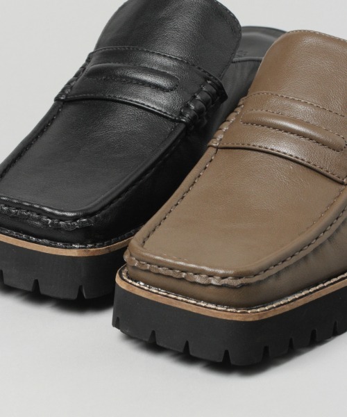 JEANASIS（ジーナシス）の「アツゾコミュールローファー/953908（ローファー・レディース・ブラック/ブラウン・M/L）」の5枚目の写真