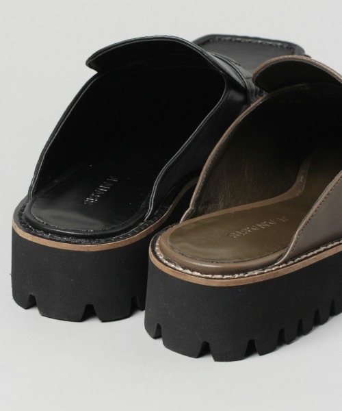 JEANASIS（ジーナシス）の「アツゾコミュールローファー/953908（ローファー・レディース・ブラック/ブラウン・M/L）」の3枚目の写真