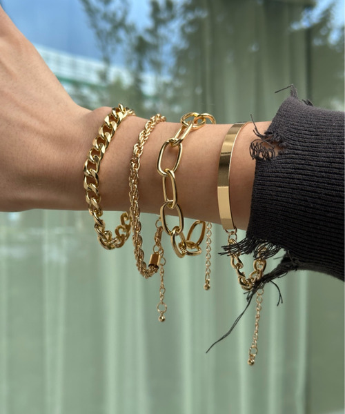 SILVER BULLET（シルバーバレット）の「『SBLTR』ユニセックス デザインチェーンブレスレット 4点セット（ブレスレット・レディース・その他8/その他6/その他7/その他1/その他2/その他3/その他5/その他4/その他24・FREE）」の5枚目の写真