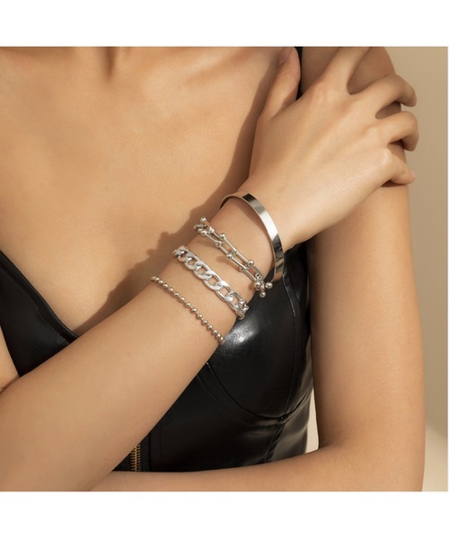 SILVER BULLET（シルバーバレット）の「『SBLTR』ユニセックス デザインチェーンブレスレット 4点セット（ブレスレット・レディース・その他8/その他6/その他7/その他1/その他2/その他3/その他5/その他4/その他24・FREE）」の9枚目の写真