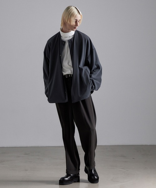 Loose/ルース（ルース）の「ドレープ ノーカラー比翼シャツカーディガン（カーディガン/ボレロ・メンズ・ブラック/ベージュ/パープル/ブラウン/ブルー・S/M/L）」の18枚目の写真