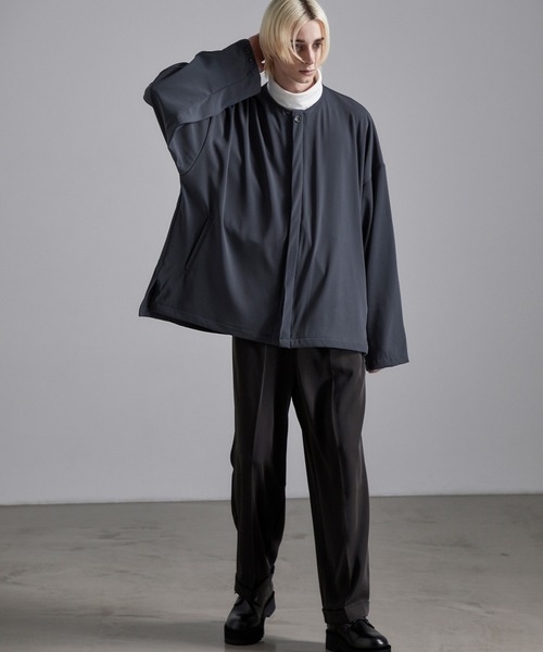 Loose/ルース（ルース）の「ドレープ ノーカラー比翼シャツカーディガン（カーディガン/ボレロ・メンズ・ブラック/ベージュ/パープル/ブラウン/ブルー・S/M/L）」の20枚目の写真