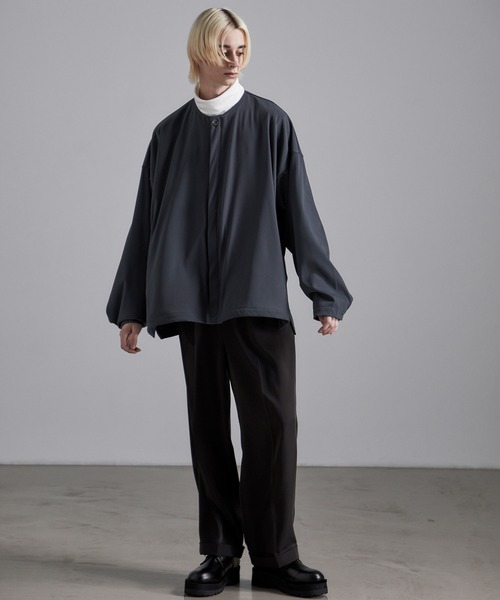 Loose/ルース（ルース）の「ドレープ ノーカラー比翼シャツカーディガン（カーディガン/ボレロ・メンズ・ブラック/ベージュ/パープル/ブラウン/ブルー・S/M/L）」の22枚目の写真