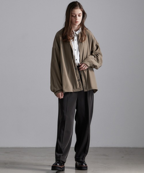 Loose/ルース（ルース）の「ドレープ ノーカラー比翼シャツカーディガン（カーディガン/ボレロ・メンズ・ブラック/ベージュ/パープル/ブラウン/ブルー・S/M/L）」の8枚目の写真