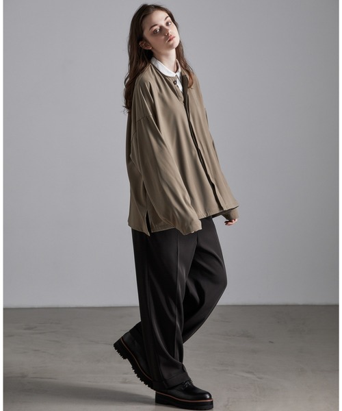 Loose/ルース（ルース）の「ドレープ ノーカラー比翼シャツカーディガン（カーディガン/ボレロ・メンズ・ブラック/ベージュ/パープル/ブラウン/ブルー・S/M/L）」の11枚目の写真