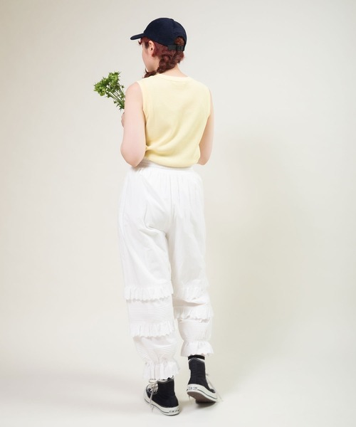 Dot&Stripes CHILD WOMAN(ドットアンドストライプス チャイルドウーマン)の「ブロード レースピンタック フリルパンツ(その他パンツ・レディース・ホワイト/ブラック・FREE)」の20枚目の写真