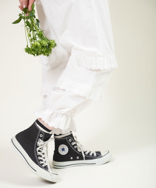 Dot&Stripes CHILD WOMAN(ドットアンドストライプス チャイルドウーマン)の「ブロード レースピンタック フリルパンツ(その他パンツ・レディース・ホワイト/ブラック・FREE)」の21枚目の写真