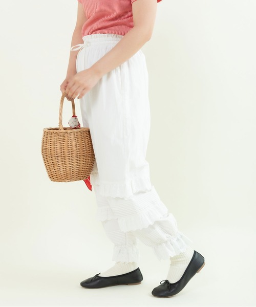 ブロード レースピンタック フリルパンツ（その他パンツ