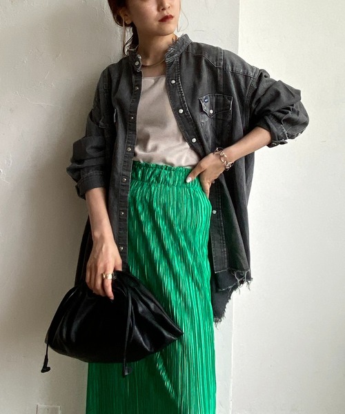 CAPRICIEUX LE'MAGE（カプリシューレマージュ）の「【Wrangler/ラングラー】リメイクウエスタンシャツ（シャツ/ブラウス・レディース・ブラック/ブルー・FREE）」の4枚目の写真