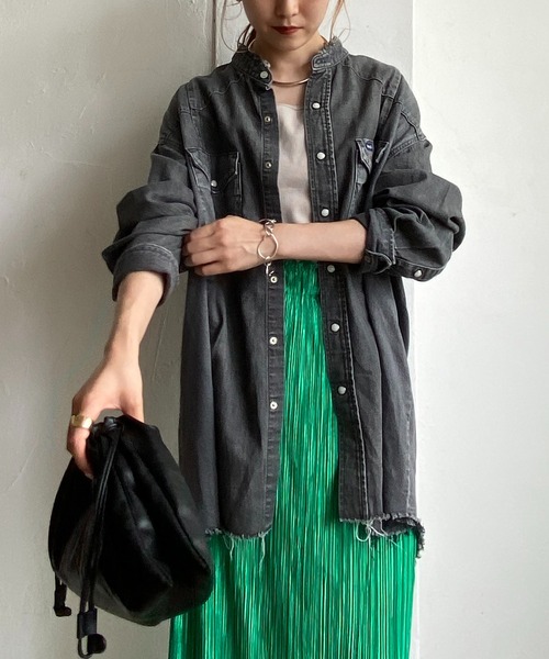 CAPRICIEUX LE'MAGE（カプリシューレマージュ）の「【Wrangler/ラングラー】リメイクウエスタンシャツ（シャツ/ブラウス・レディース・ブラック/ブルー・FREE）」の5枚目の写真