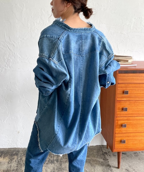 CAPRICIEUX LE'MAGE（カプリシューレマージュ）の「【Wrangler/ラングラー】リメイクウエスタンシャツ（シャツ/ブラウス・レディース・ブラック/ブルー・FREE）」の13枚目の写真