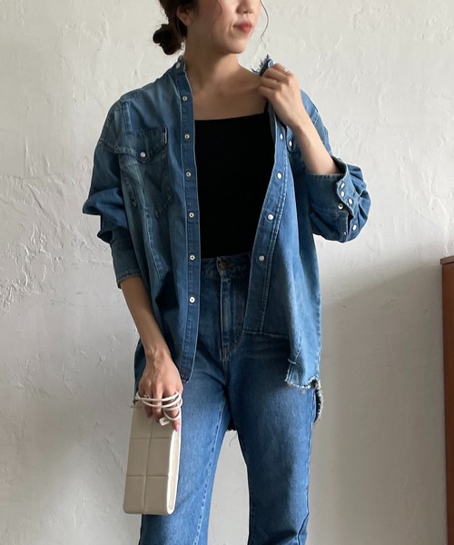 CAPRICIEUX LE'MAGE（カプリシューレマージュ）の「【Wrangler/ラングラー】リメイクウエスタンシャツ（シャツ/ブラウス・レディース・ブラック/ブルー・FREE）」の14枚目の写真