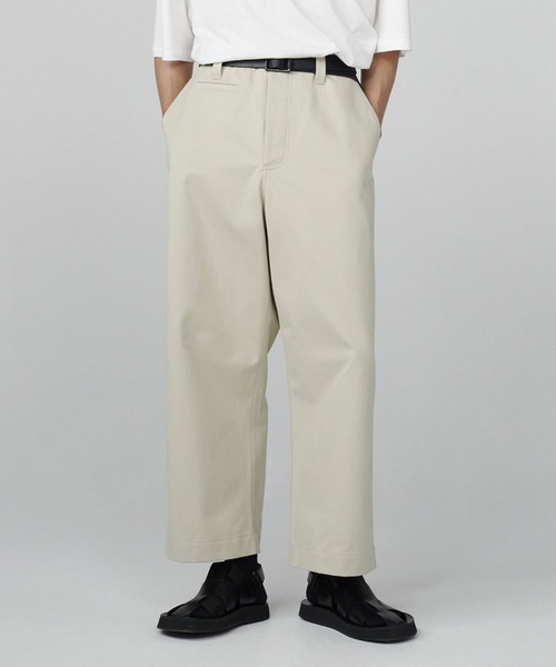 STUDIO NICHOLSON(スタジオニコルソン)の「【STUDIO NICHOLSON】 PEACHED COTTON TWILL WIDE LEG SKATER(チノパンツ・メンズ・ベージュ/カーキ・X-SMALL/SMALL/MEDIUM)」の2枚目の写真