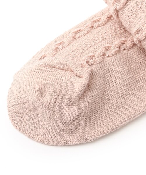 SHOO・LA・RUE（シューラルー）の「◆サテンリボンフロートハイソックス（ソックス/靴下・キッズ・ブラック/アイボリー/ベビーピンク・56/59）」の7枚目の写真