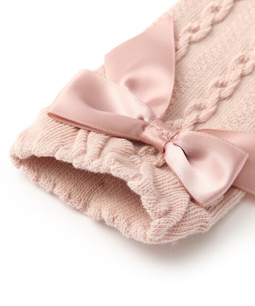 SHOO・LA・RUE（シューラルー）の「◆サテンリボンフロートハイソックス（ソックス/靴下・キッズ・ブラック/アイボリー/ベビーピンク・56/59）」の8枚目の写真