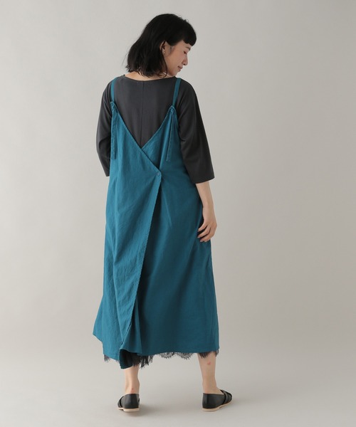 studio CLIP（スタディオクリップ）の「《Natural by studio CLIP》リネンコットン2WAYキャミワンピース（ワンピース・レディース・ベージュ/グリーン・FREE）」の7枚目の写真