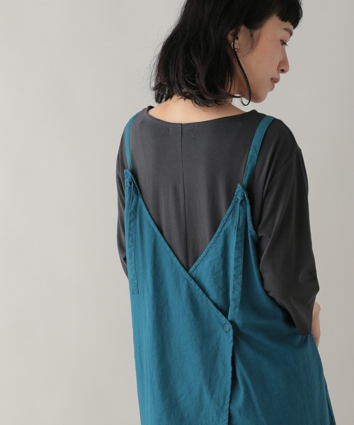 studio CLIP（スタディオクリップ）の「《Natural by studio CLIP》リネンコットン2WAYキャミワンピース（ワンピース・レディース・ベージュ/グリーン・FREE）」の11枚目の写真