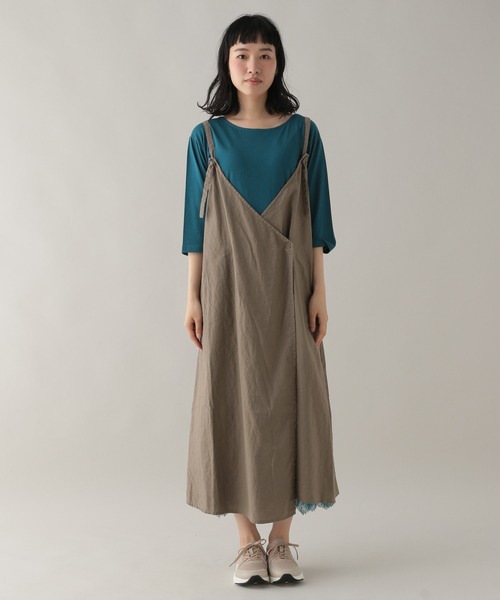 studio CLIP（スタディオクリップ）の「《Natural by studio CLIP》リネンコットン2WAYキャミワンピース（ワンピース・レディース・ベージュ/グリーン・FREE）」の15枚目の写真