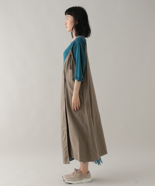 studio CLIP（スタディオクリップ）の「《Natural by studio CLIP》リネンコットン2WAYキャミワンピース（ワンピース・レディース・ベージュ/グリーン・FREE）」の13枚目の写真