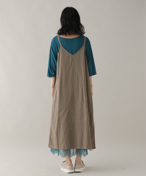 studio CLIP（スタディオクリップ）の「《Natural by studio CLIP》リネンコットン2WAYキャミワンピース（ワンピース・レディース・ベージュ/グリーン・FREE）」の9枚目の写真