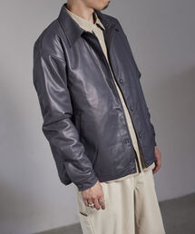 NOLLEY'S goodman | 【WORK ABOUT/ワークアバウト】CREW JACKET フェイクレザー コーチジャケット(ライダースジャケット)