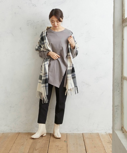 menue（メヌエ）の「スクエアトゥセンターシームショートブーツ（ブーツ・レディース・アイボリー/ブラック/ベージュ系その他・XS/S/M/L/LL/3L）」の11枚目の写真