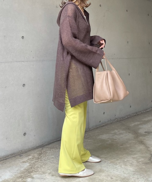 DouDou(ドゥドゥ)の「セミフレアパンツ(その他パンツ・レディース・チャコールグレー/ベージュ/イエロー・38/36)」の20枚目の写真