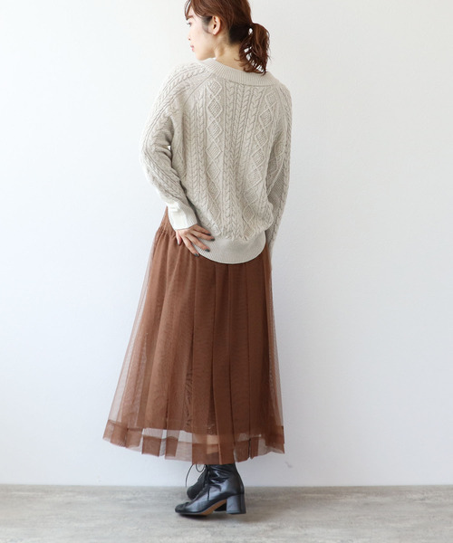 Three Four Time(スリーフォータイム)の「フェイクレザーチュールプリーツスカート(スカート・レディース・ブラック/キャメル・ONE SIZE)」の7枚目の写真