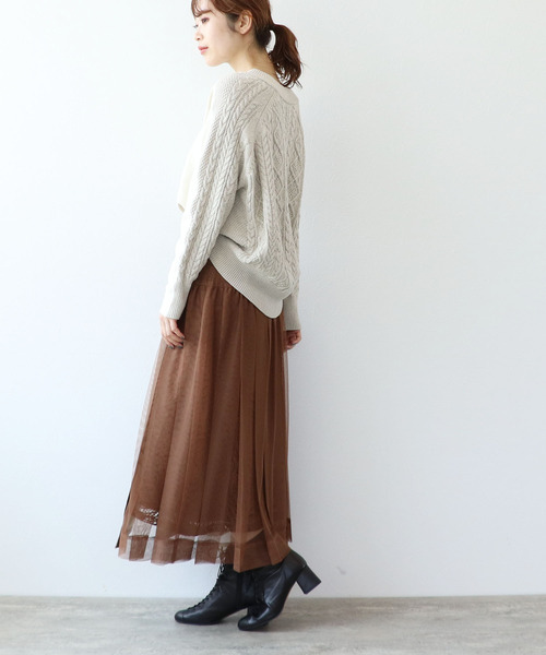 Three Four Time(スリーフォータイム)の「フェイクレザーチュールプリーツスカート(スカート・レディース・ブラック/キャメル・ONE SIZE)」の8枚目の写真
