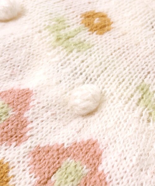 Seraph（セラフ）の「/クラフト風フェアアイル柄フラワーセーター（ニット/セーター・キッズ・オフホワイト/ブラック・100/90/130/140/95/80/120/110）」の5枚目の写真