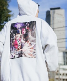 【ROOPTOKYOオリジナル】出会って5秒でバトル 「出会って5秒でバトル」 ジップパーカー アニメプリント バックプリント ビッグシルエット 漫画