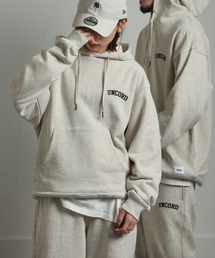 UNCORD | 【UNCORD】90's EMBROIDERY LOGO SWEAT HOODIE / ビッグシルエット カレッジ アーチロゴ ワンポイント刺繍 パーカー【12oz】(パーカー)