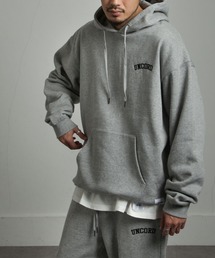 UNCORD | 【UNCORD】90's EMBROIDERY LOGO SWEAT HOODIE / ビッグシルエット カレッジ アーチロゴ ワンポイント刺繍 パーカー【12oz】(パーカー)