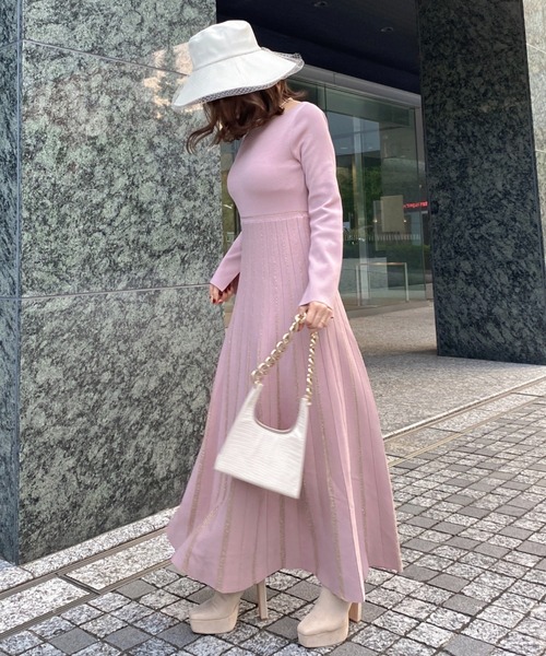 セール】シャイニープリーツニットワンピース（ワンピース）｜eimy  