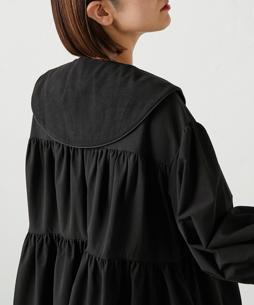 ear PAPILLONNER（イアパピヨネ）の「【SUM1 STYLE（スミ スタイル）】くるみボタン付け襟（付け襟・レディース・ブラック・FREE）」の7枚目の写真