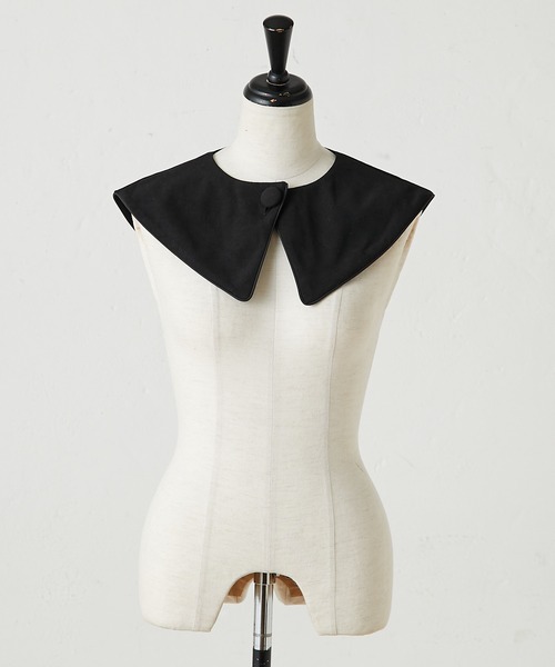 ear PAPILLONNER（イアパピヨネ）の「【SUM1 STYLE（スミ スタイル）】くるみボタン付け襟（付け襟・レディース・ブラック・FREE）」の14枚目の写真