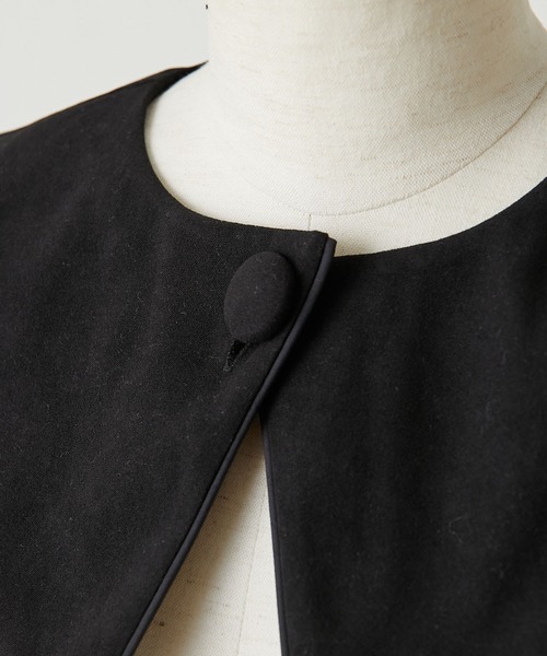 ear PAPILLONNER（イアパピヨネ）の「【SUM1 STYLE（スミ スタイル）】くるみボタン付け襟（付け襟・レディース・ブラック・FREE）」の10枚目の写真