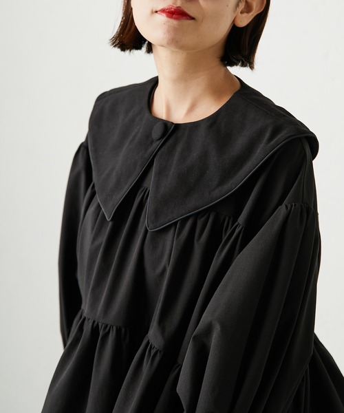 ear PAPILLONNER（イアパピヨネ）の「【SUM1 STYLE（スミ スタイル）】くるみボタン付け襟（付け襟・レディース・ブラック・FREE）」の15枚目の写真