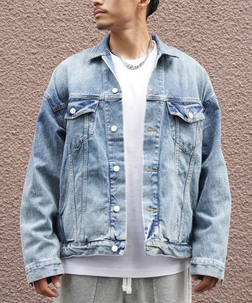 #Re:room（リルーム）の「ヴィンテージビッグデニムジャケット（デニムジャケット・メンズ・ブルー・M-L/S-M）」の15枚目の写真